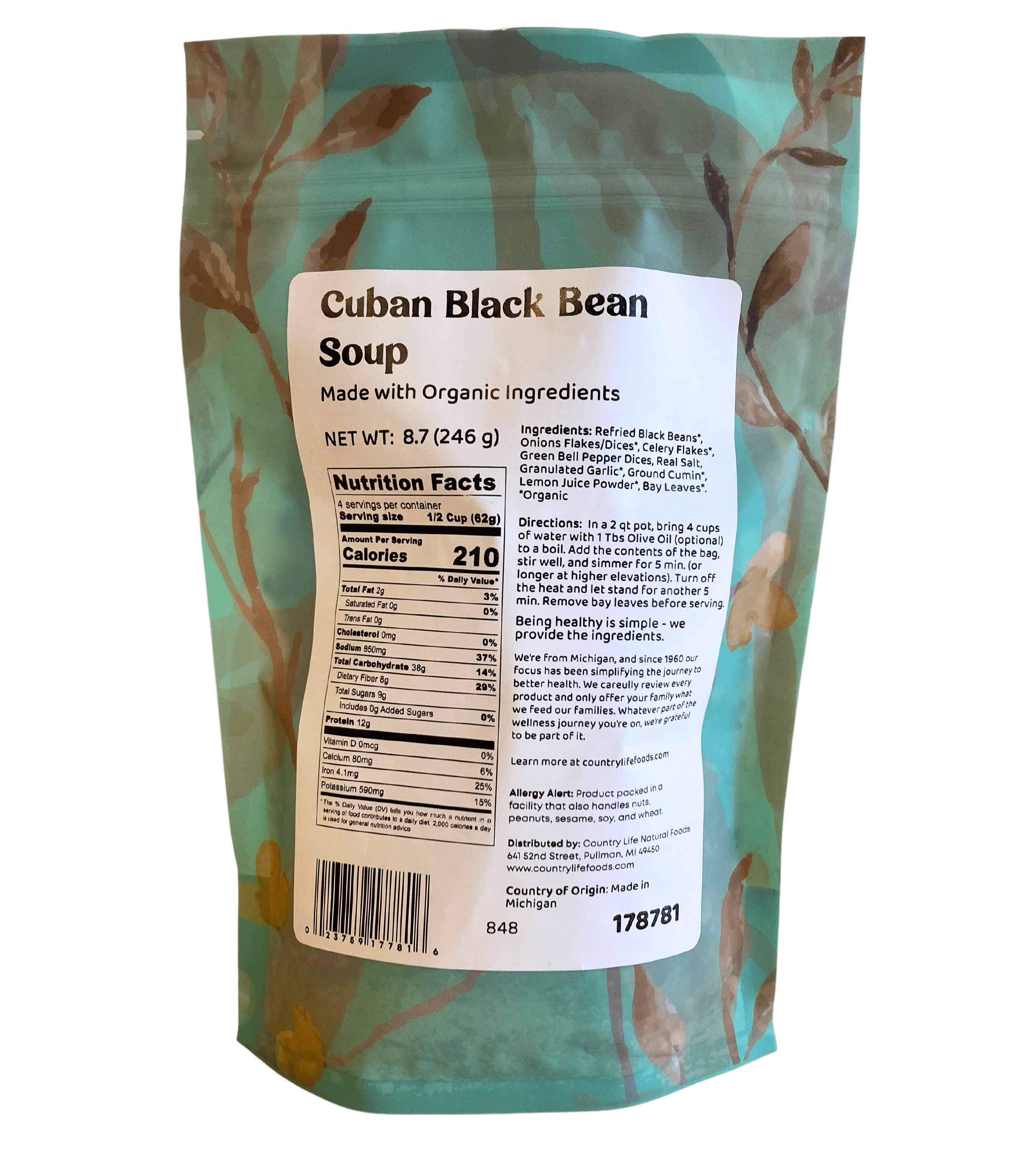 Country Life Natural Foods - Wholesale Soup - Soup, Black Bean, Cuban1