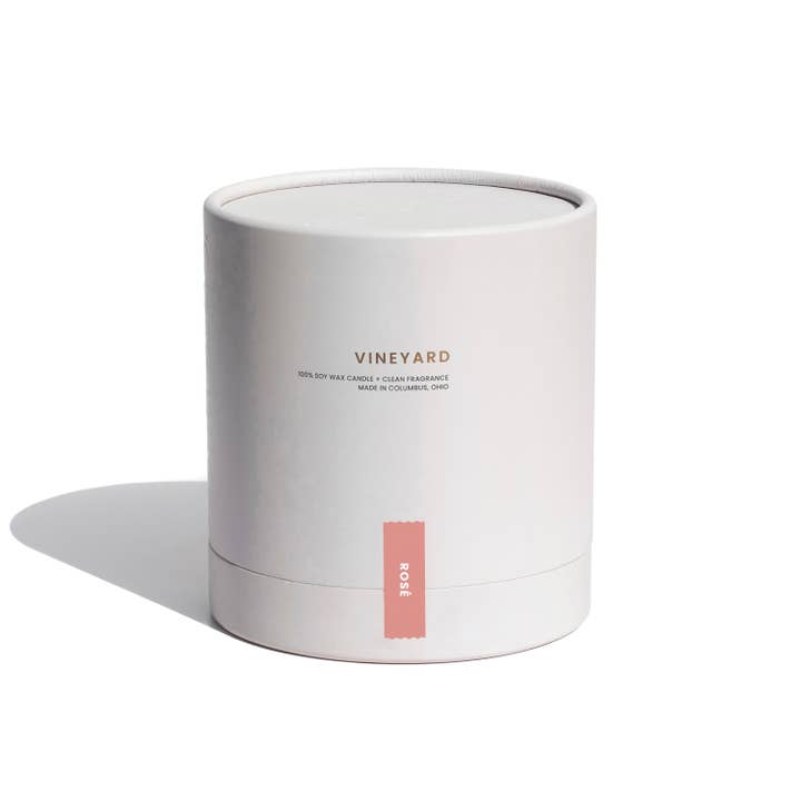 Vella & Co. by Vellabox - Wholesale Jar/Filled Candle - Rosé – 6oz Wine-Inspired Soy Candle in Reusable Glass2