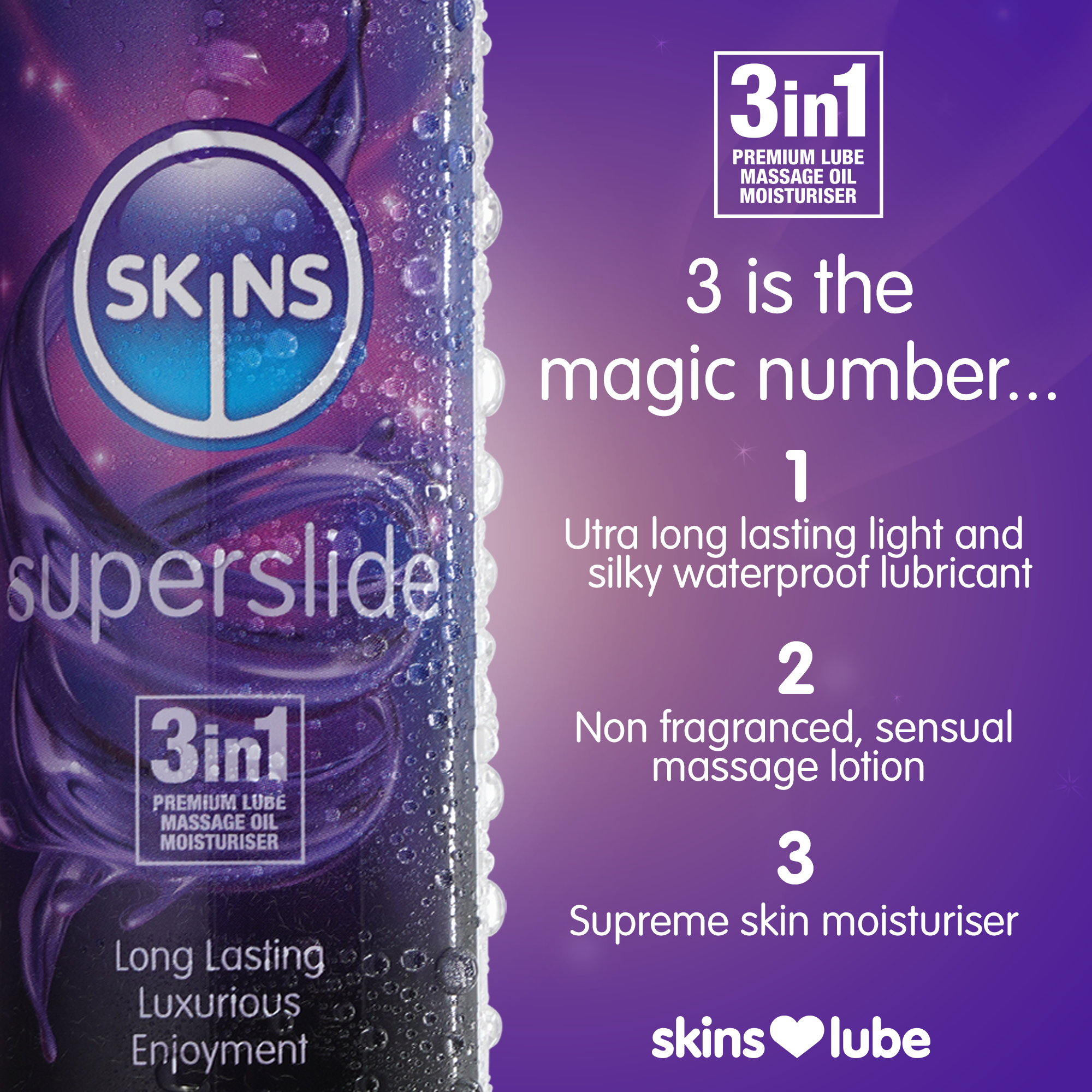 Creative Conceptions LTD – wholesale Personal lubricant – Skins Superslide Silicone Based Lubricant 4.4 fl oz (130ml)3