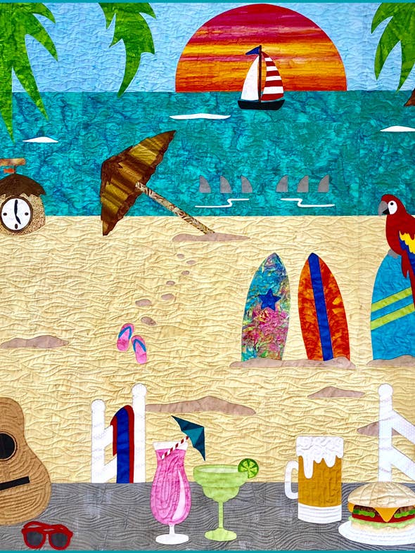 Sun, Sea, Serenity Quilt Pattern - Finished Size 48" x 54" for wholesale by Hissyfitz Designs