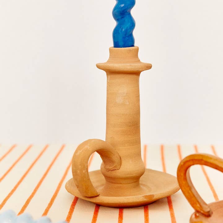 Eturel Madrid - Wholesale Candelabra - Clay handle candlestick with plate1