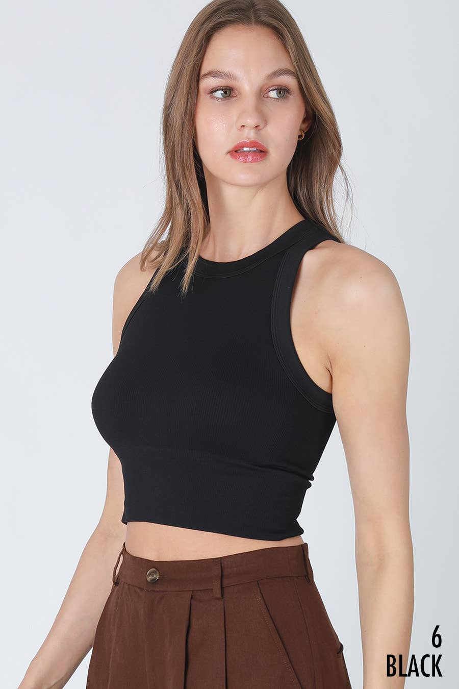 NIKIBIKI - Wholesale Gebreide top - Dames - NIKIBIKI NS8259 – Ribgebreid crop top met hoge hals24