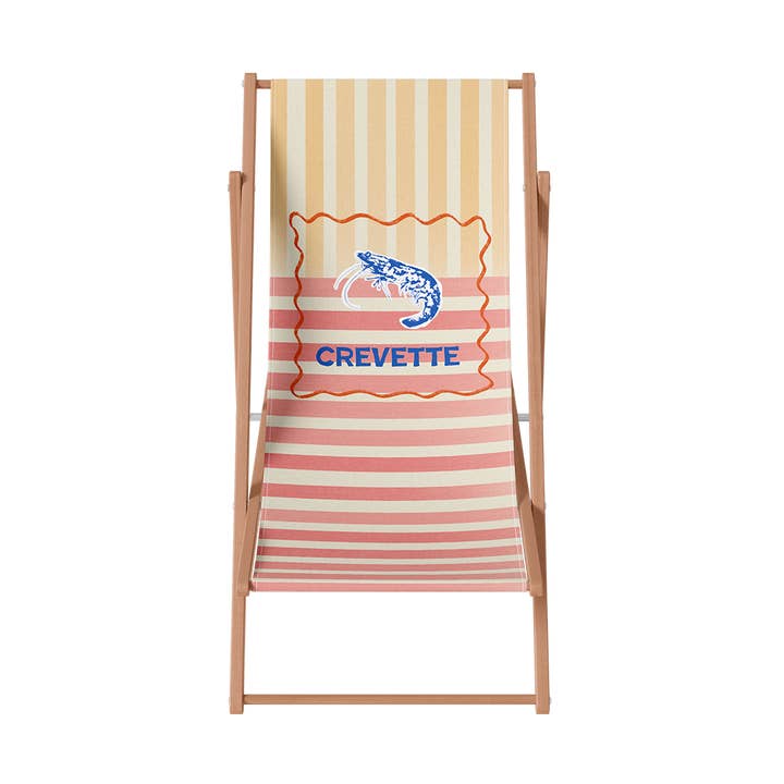 Deckchair seaside fish wood and polyester for wholesale by Coast and Valley