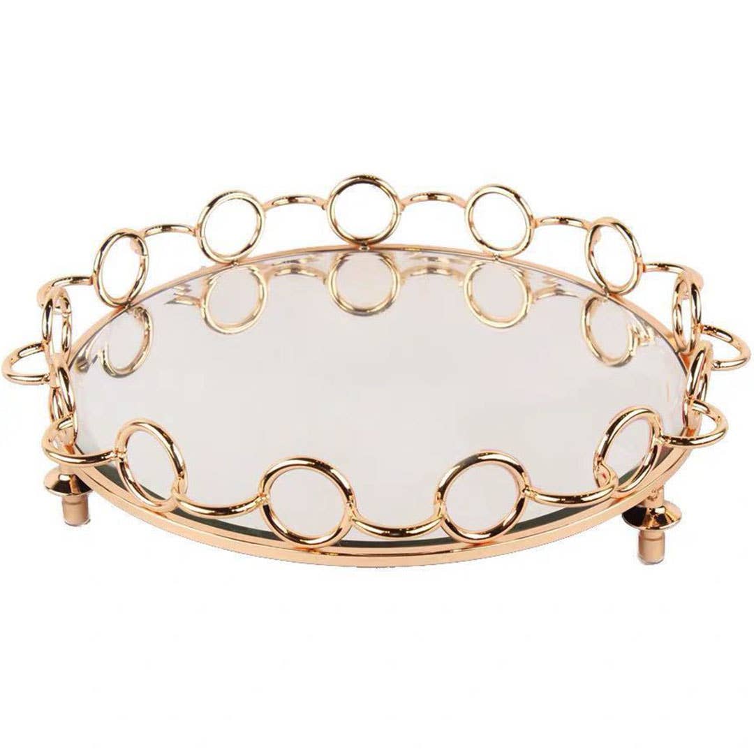 SOGA International Pty Ltd - Wholesale Decorative Tray - SOGA 33cm Round Organiser with Handles0