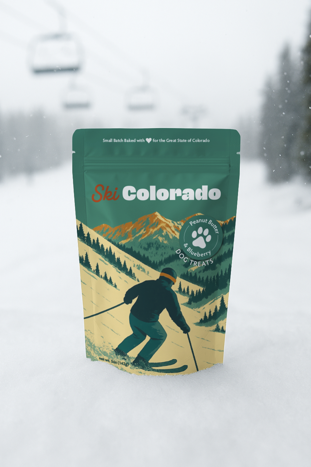 Neoteric Brands - Wholesale Pet Treats - Dog - Ski Colorado Souvenir Dog Treats - 5oz Small-Batch1