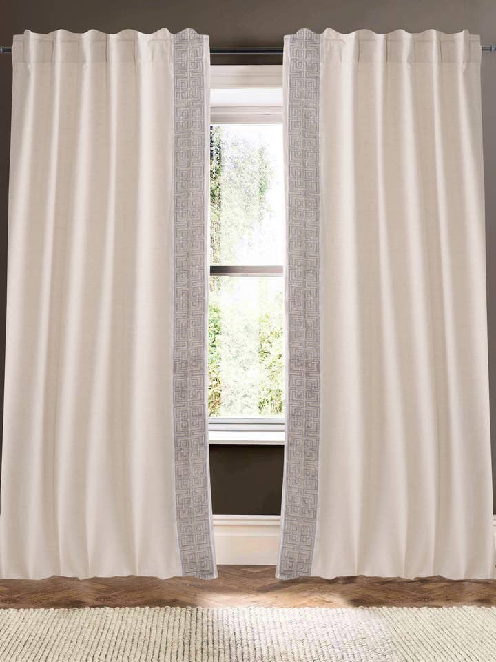 Camio Natural 96" Rideau en Mélange de Lin et Coton pour la vente par Creative Threads, Inc.