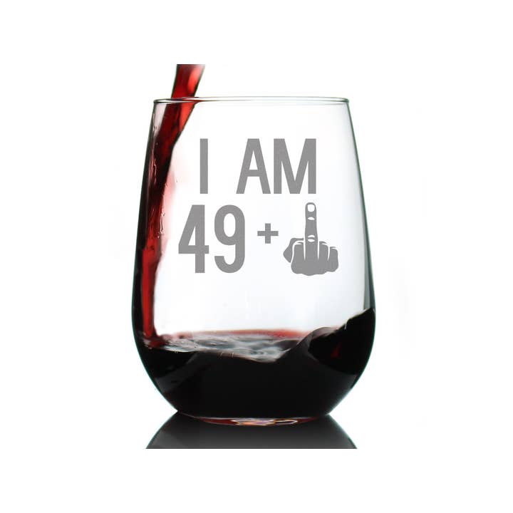 bevvee – wholesale Wine glass – 50th Birthday Gifts - 49 Middle Finger Stemless Wine Glass3