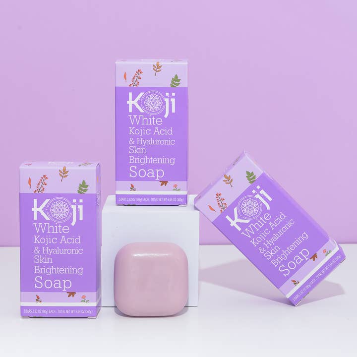 Koji White - Wholesale Facial Cleanser - Kojic Acid & Hyaluronic Acid Brightening Soap (2 Bars)9