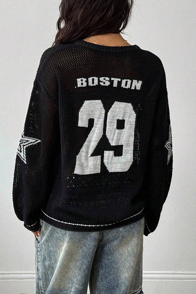 Mccolin - Wholesale Knit Sweater - Women's - Cropped Number Knit Sweater1