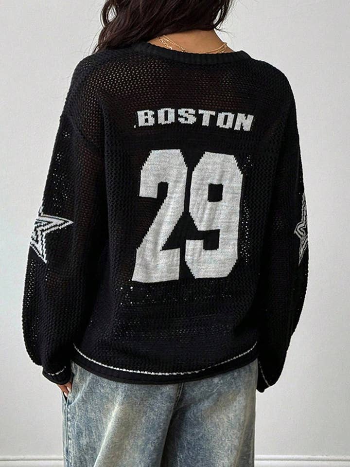 Mccolin - Wholesale Knit Sweater - Women's - Cropped Number Knit Sweater1