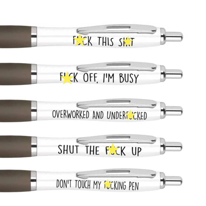Cheeky Chops Cards & Wanky Candles - Venta al por mayor Bolígrafo - Divertido paquete de bolígrafos, The Fuck Pack, Funky Stationery Quirky