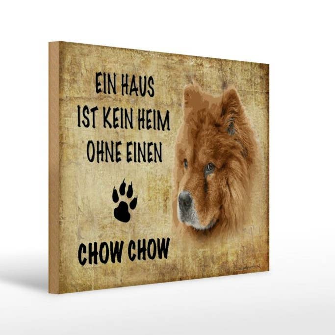 Femer – wholesale Skylt – Träskylt som säger 40x30 cm Chow hundpresent trädekorativ skylt