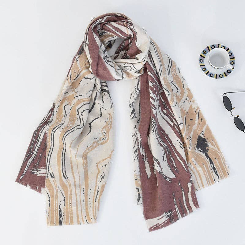 Funkyrel® Atzbranding Limited - Wholesale Scarf - Women's - Scarvii - Marble Long Scarf1