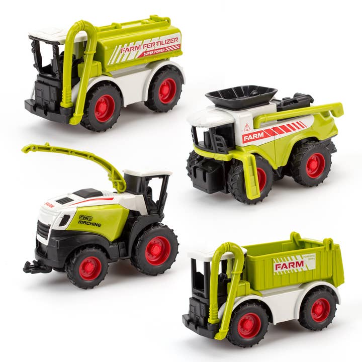 Magni ApS - Wholesale Toy Car/Truck - Kids - Farm cars w. pull back, 4 assorted