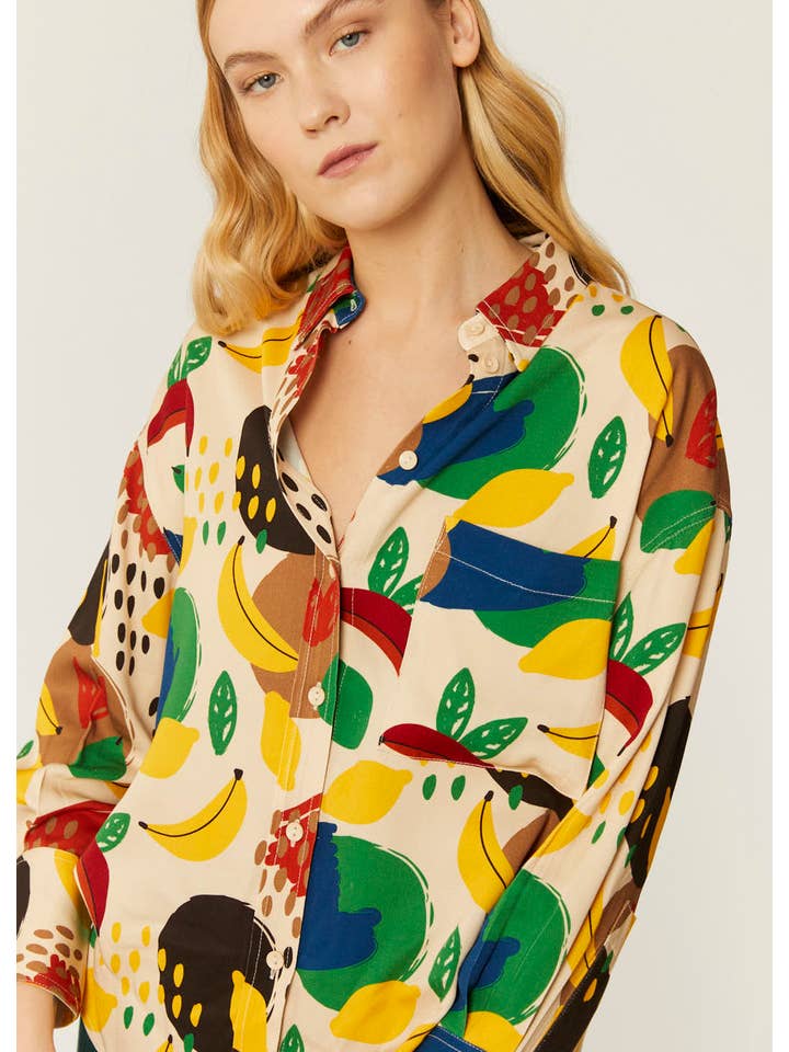 Pepaloves - Wholesale Button Down Shirt - Women's - CAMISA OVERSIZE FRUITY FALL7