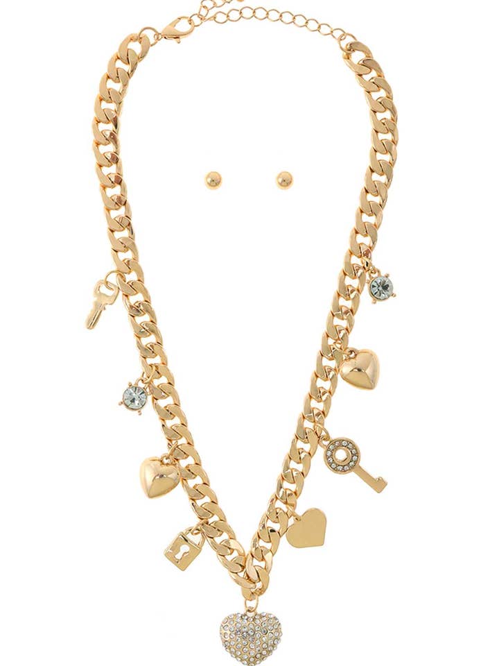 Assorteret Design med Rhinestone hjerte kæde forbundet halskæde for engroshandel hos Shop Neighbors