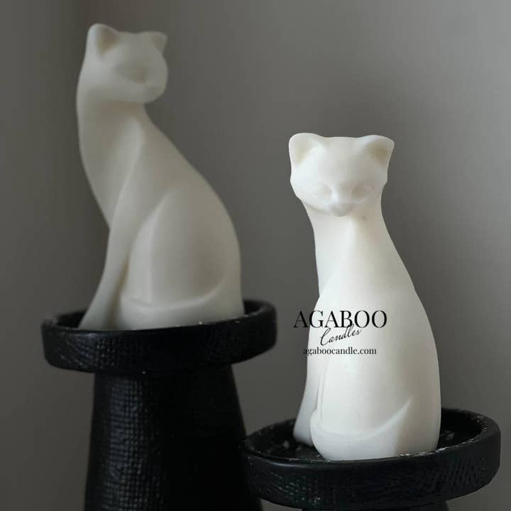 Agaboo Candle - Venta al por mayor Velas de diseño llamativo - Vela elegante con forma de gato, 5.5 x 2.5 pulgadas, con forma de animales7