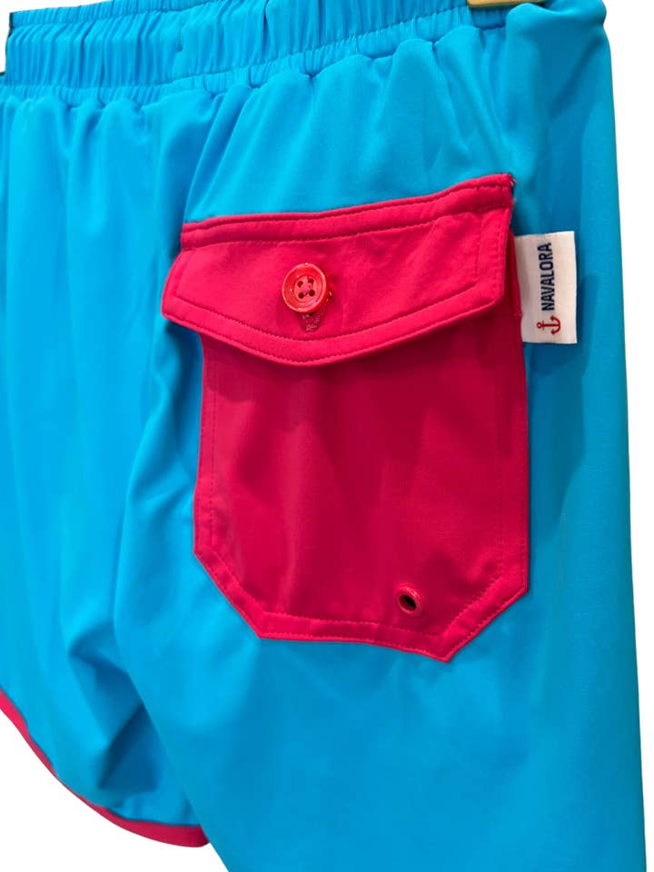 Navalora – wholesale Badshorts – Barn – Pojkens Miami Vibes Rosa och Blå Badbyxor