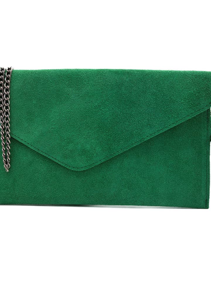 Italian Suede Envelope Clutch Messenger Handbag for wholesale by Ellas Trading