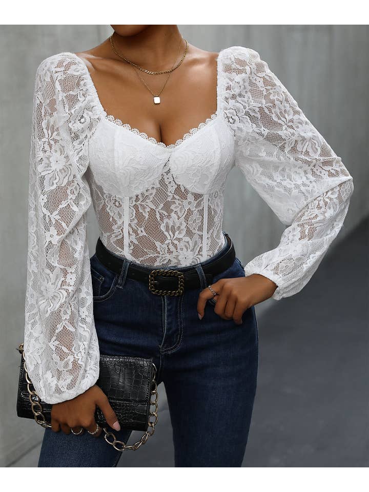 YNIQUE – Engroshandel Bodysuit undertøj - Dame – Dame Langærmet Bodystocking Blonde Toppe8