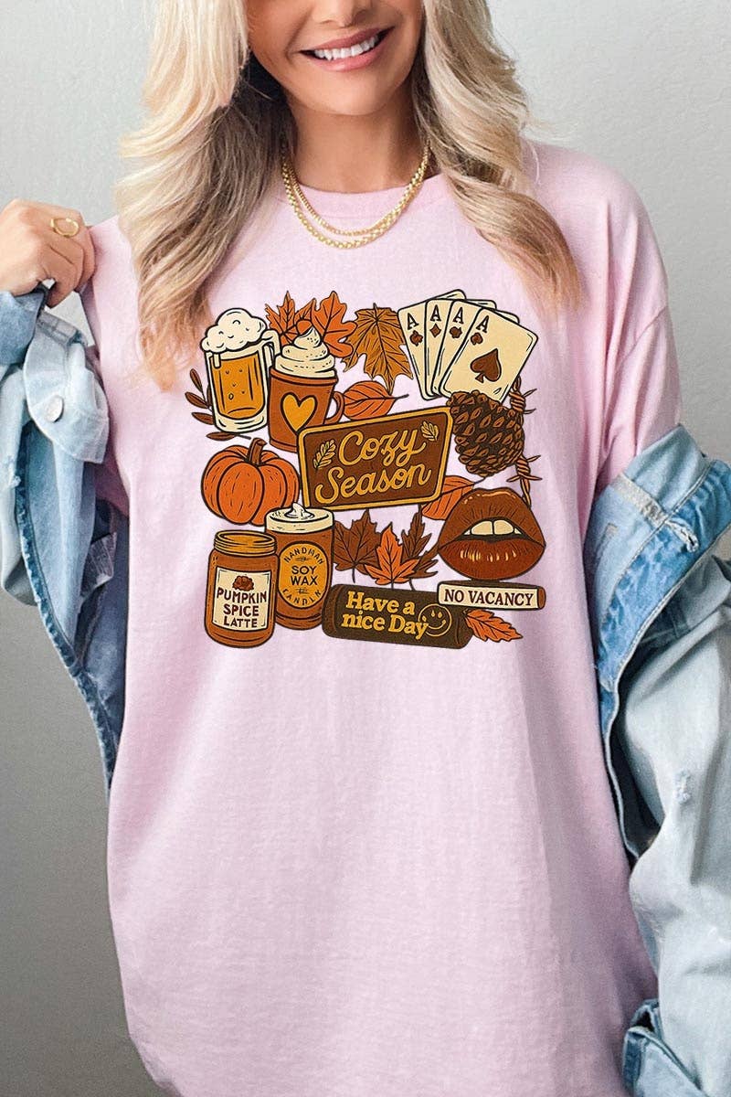 COLORBEAR - Wholesale T-Shirt (Graphic) - Women's - Retro Fall Collage Graphic Heavy Cotton Tee4