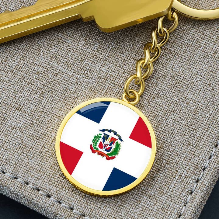 Unique Gifts Store - Wholesale Keychain - Unisex - Dominican Flag - Luxury Keychain