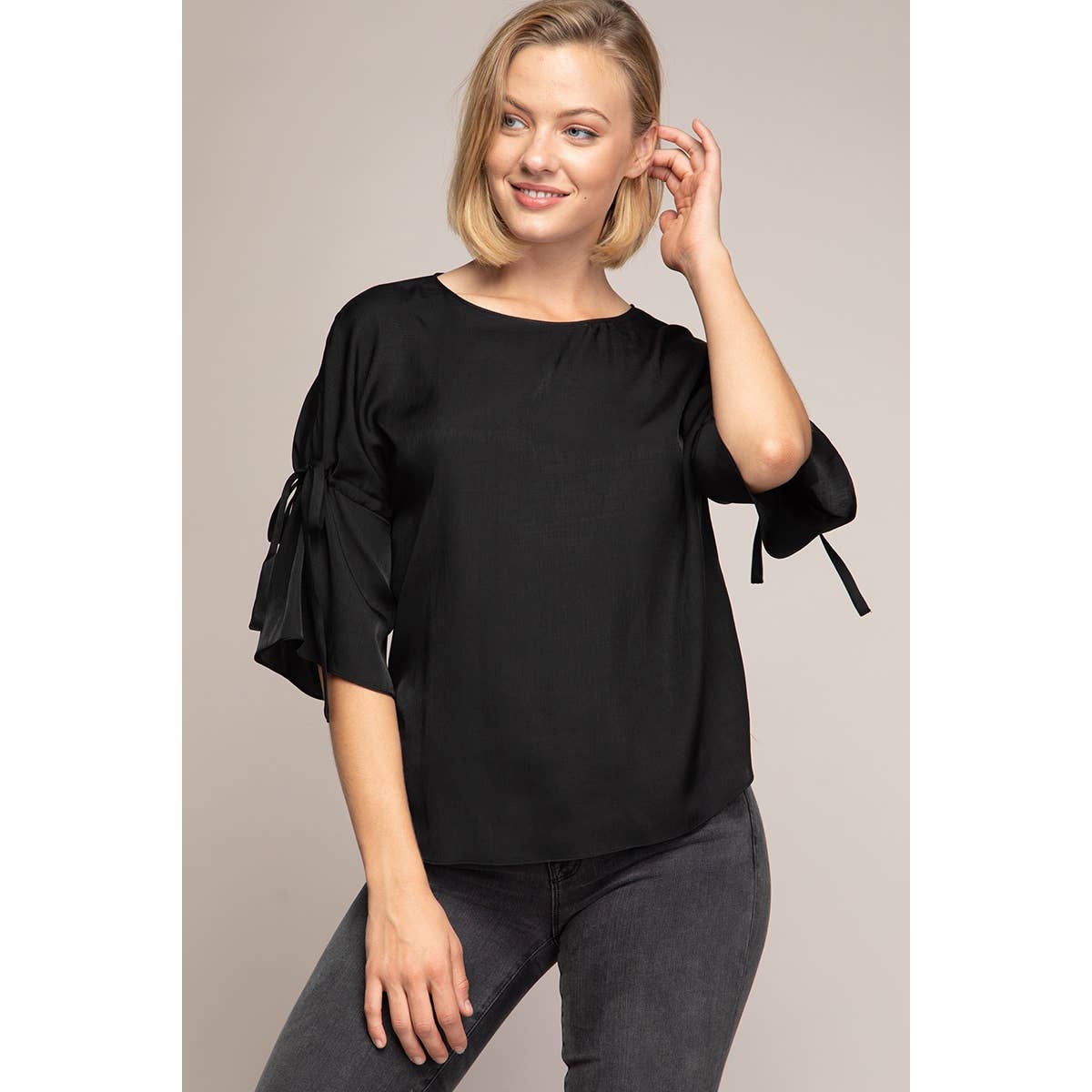 Naked Zebra Rack – wholesale Blouse – Women’s – Boat Neck Blouse With Sleeve Ties4