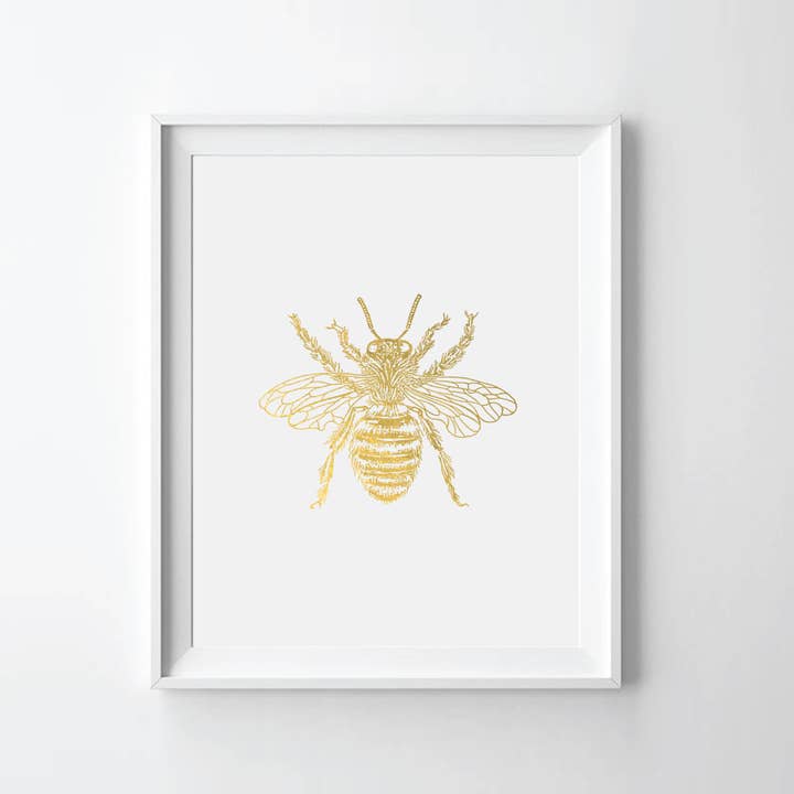 Impressão artística de folha de ouro de abelha por atacado de Uyeno Miyoshi