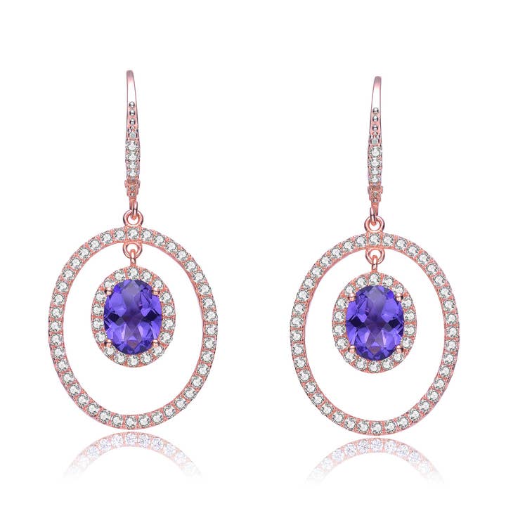 Pendientes de circonita cúbica de plata esterlina (3324) para venta al por mayor de Genevive