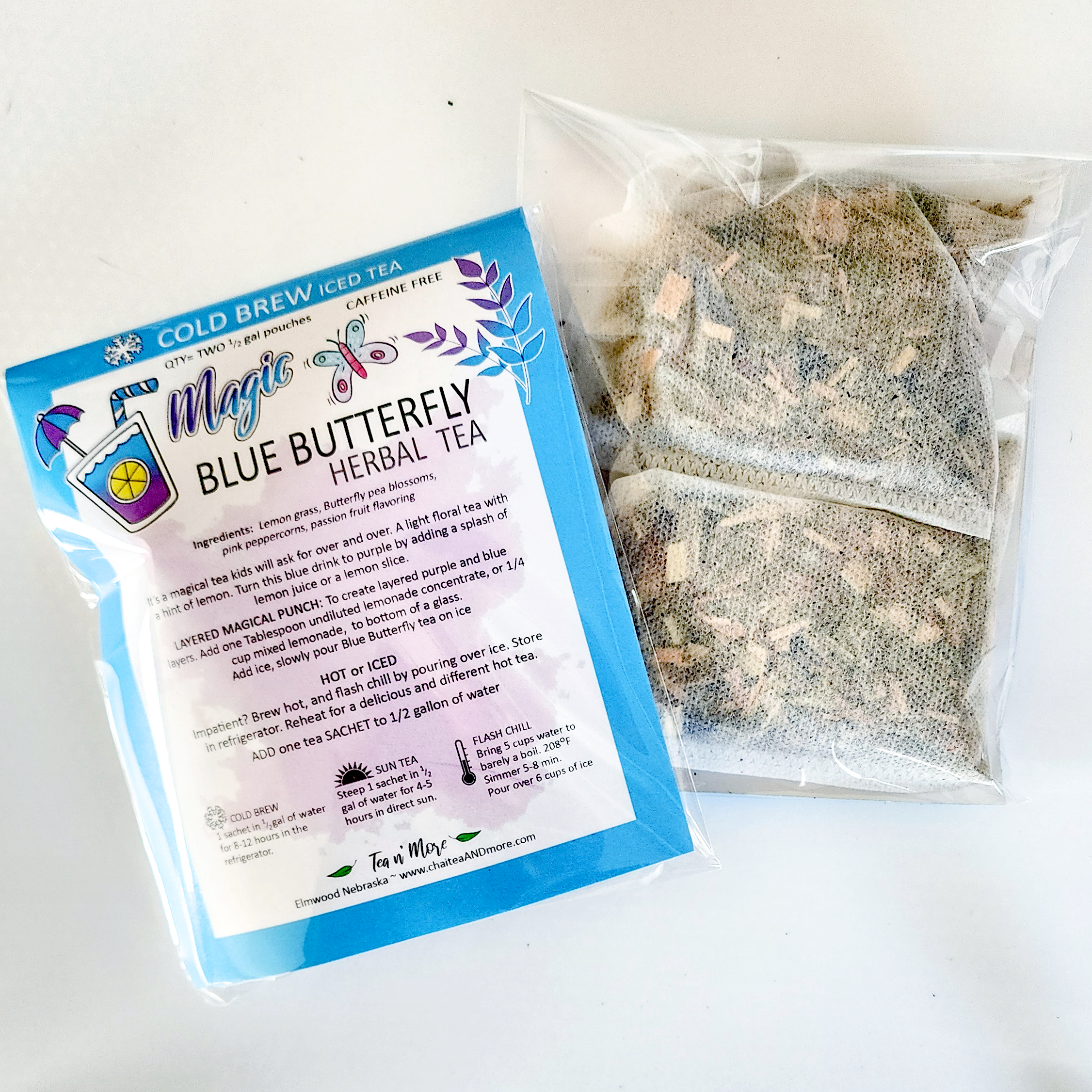 Tea n' More - Wholesale Tea Bags - Magic Blue Butterfly Tea - Cold Brew Tea1