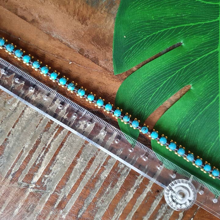 Jasper Rocks - Venta al por mayor Pulsera de cuentas - Pulsera boho macramé con cristales turquesa de Tailandia6