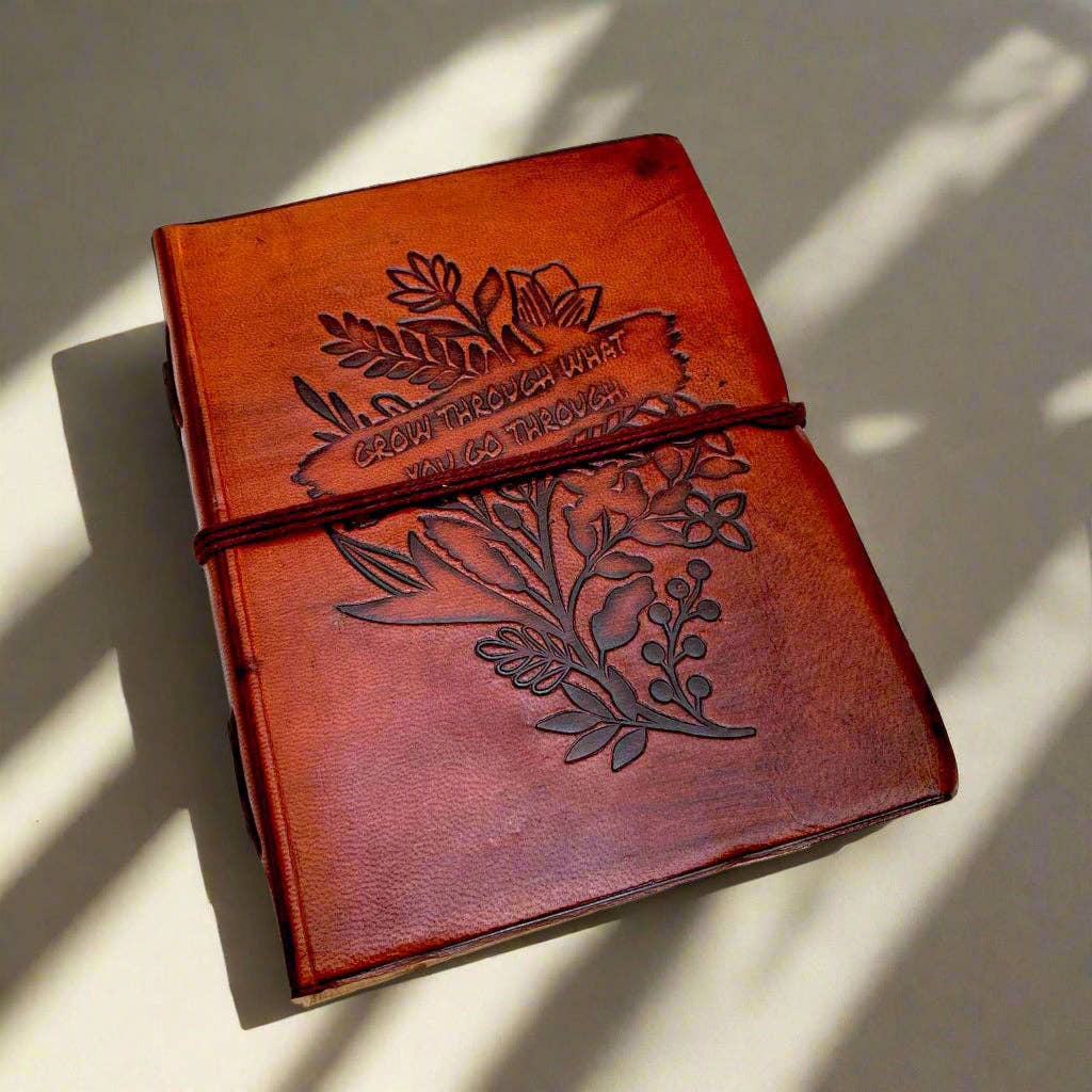 Soothi | Containers Of Creativity - Wholesale Journal/Diary - "Grow Through What You Go Through" Leather Journal - Your Healing Partner4
