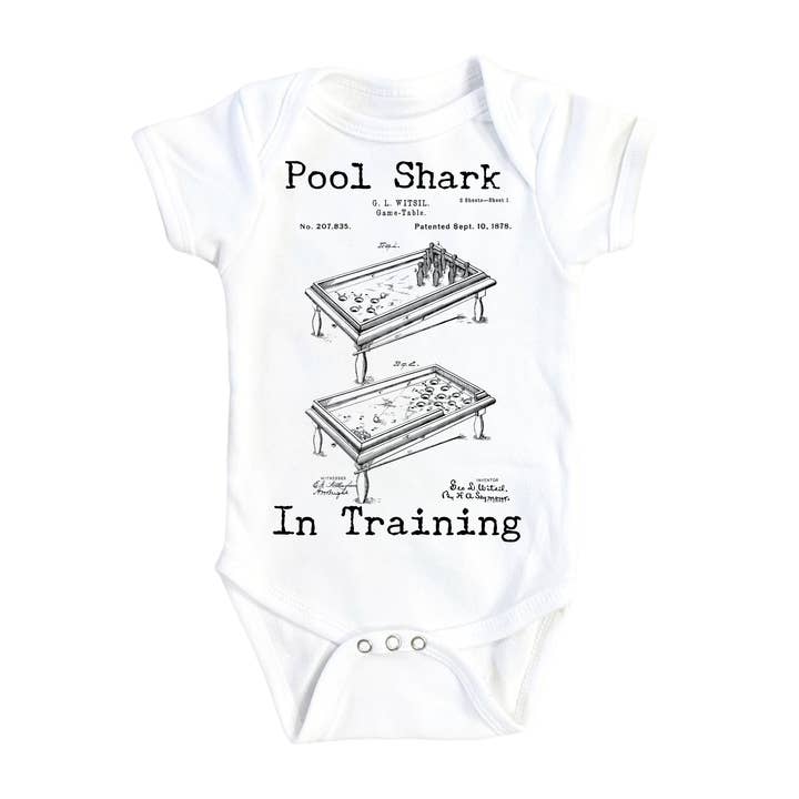 Pool Table Billiards - Baby Boy Girl Clothes Infant Bodysuit Funny Cute Newborn for wholesale by North Fork Forager LLC