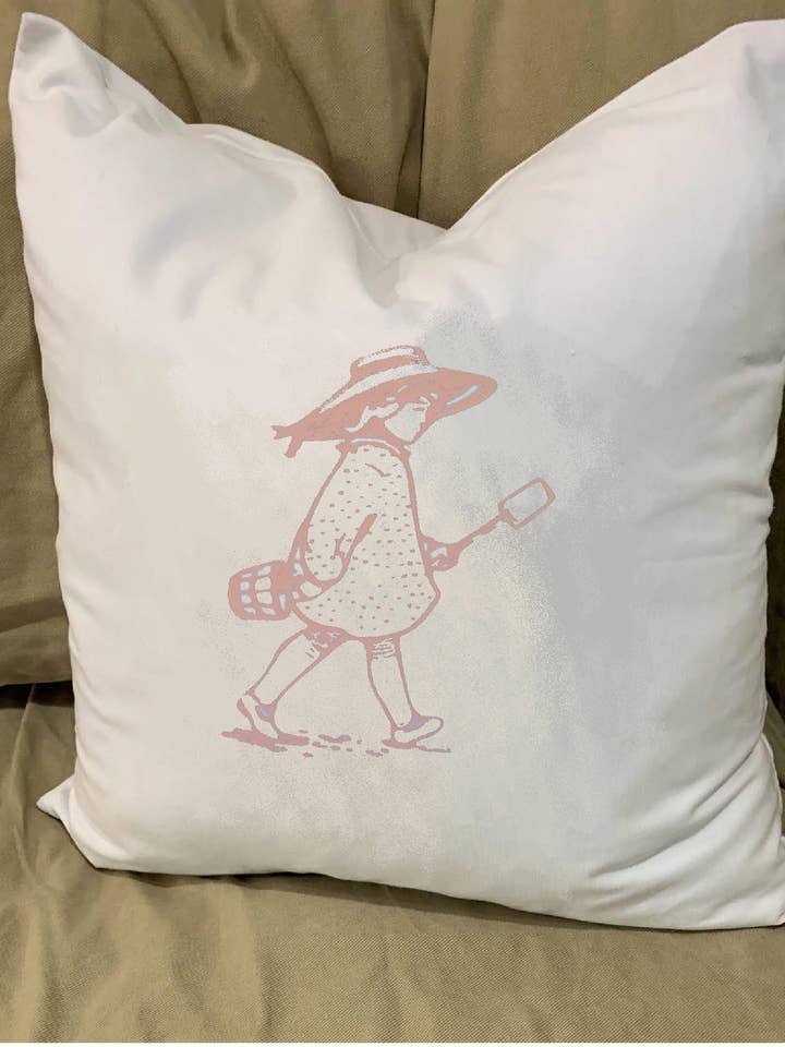 Sally By The Sea Pillow With Feather Insert for wholesale by Monique Perry Art