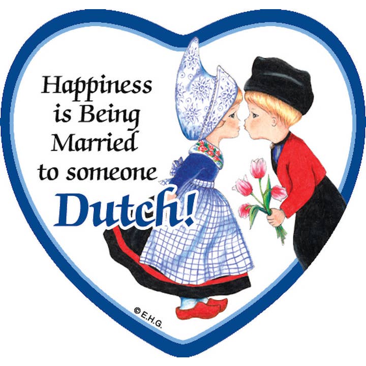 Refrigerator Tile Married To Dutch for wholesale by European Heritage Gifts