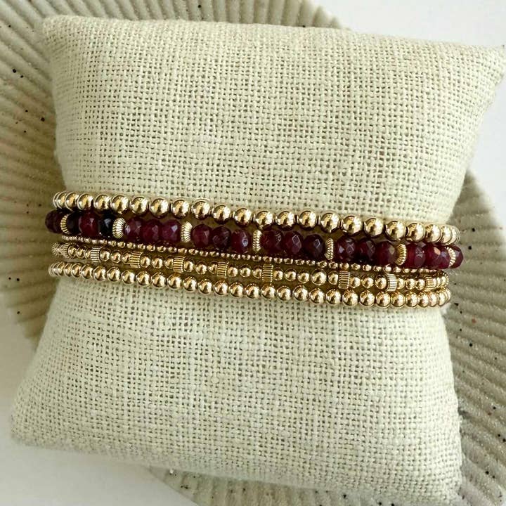 Conjunto de Pulseiras de Pedras Preciosas de Rubi por atacado de Hayden B. Jewelry