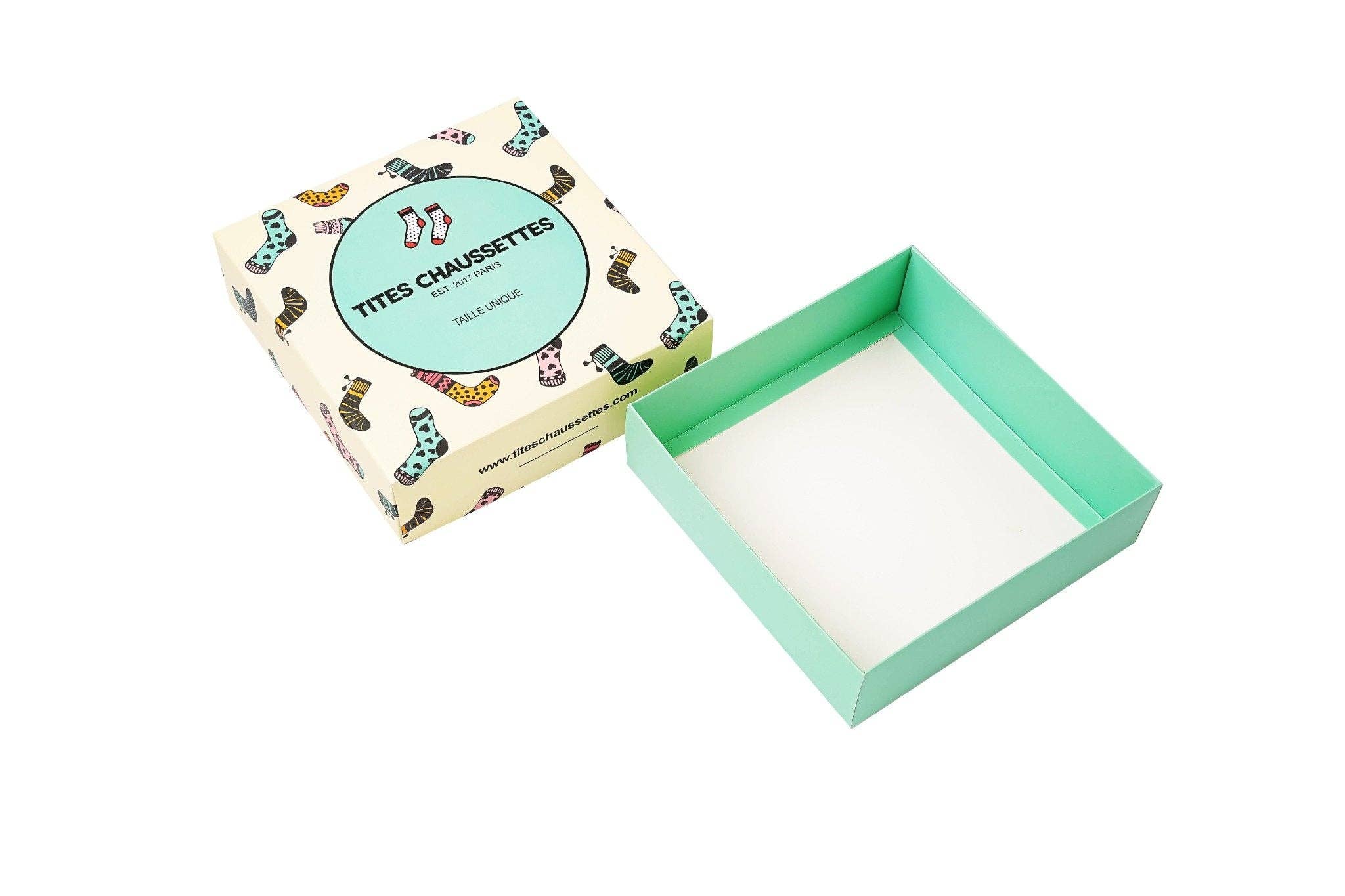 multicoloured Gift Box Socks I Large Square Format for wholesale on Faire2