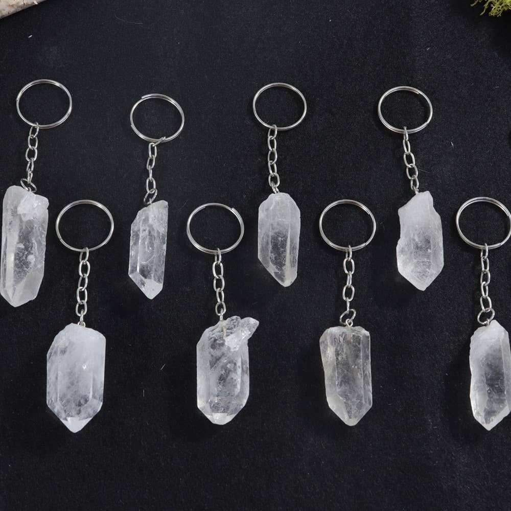 Natures Artifacts Inc – wholesale Keychain – Unisex – Clear Quartz Point Keychain | Gemstone Key Chains1