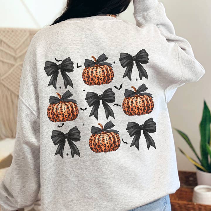 Pumpkin Halloween Bows Unisex Heavy Blend Crewneck Sweatshirt for wholesale by with love, aj.