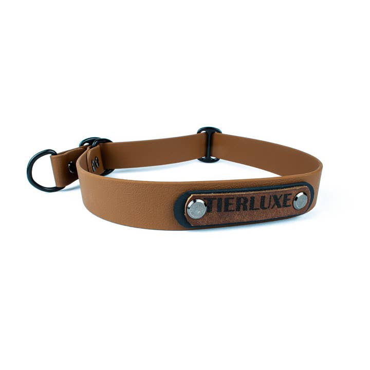 Hondenhalsband Dierluxe Trekkrachtstop Biothane Bruin Gepersonaliseerd voor wholesale door Tierluxe