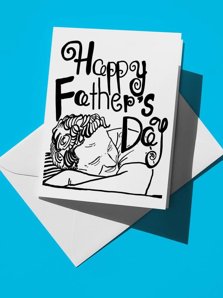 Happy Father's Day Card | Simple Classic Black & White Greeting Card for Dad | Cute Holiday Design for wholesale by semiserious studio