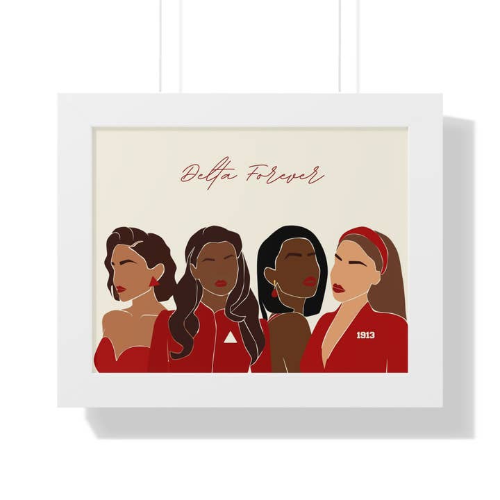 Delta Sigma Theta Sorority Inspired Framed Art Print DST for wholesale by OFC Tees & Gifts