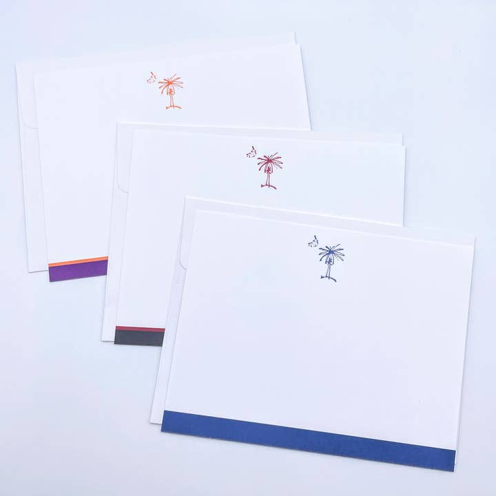 Flat SC Color Block Palmetto Notecards por atacado de Rybo Shop