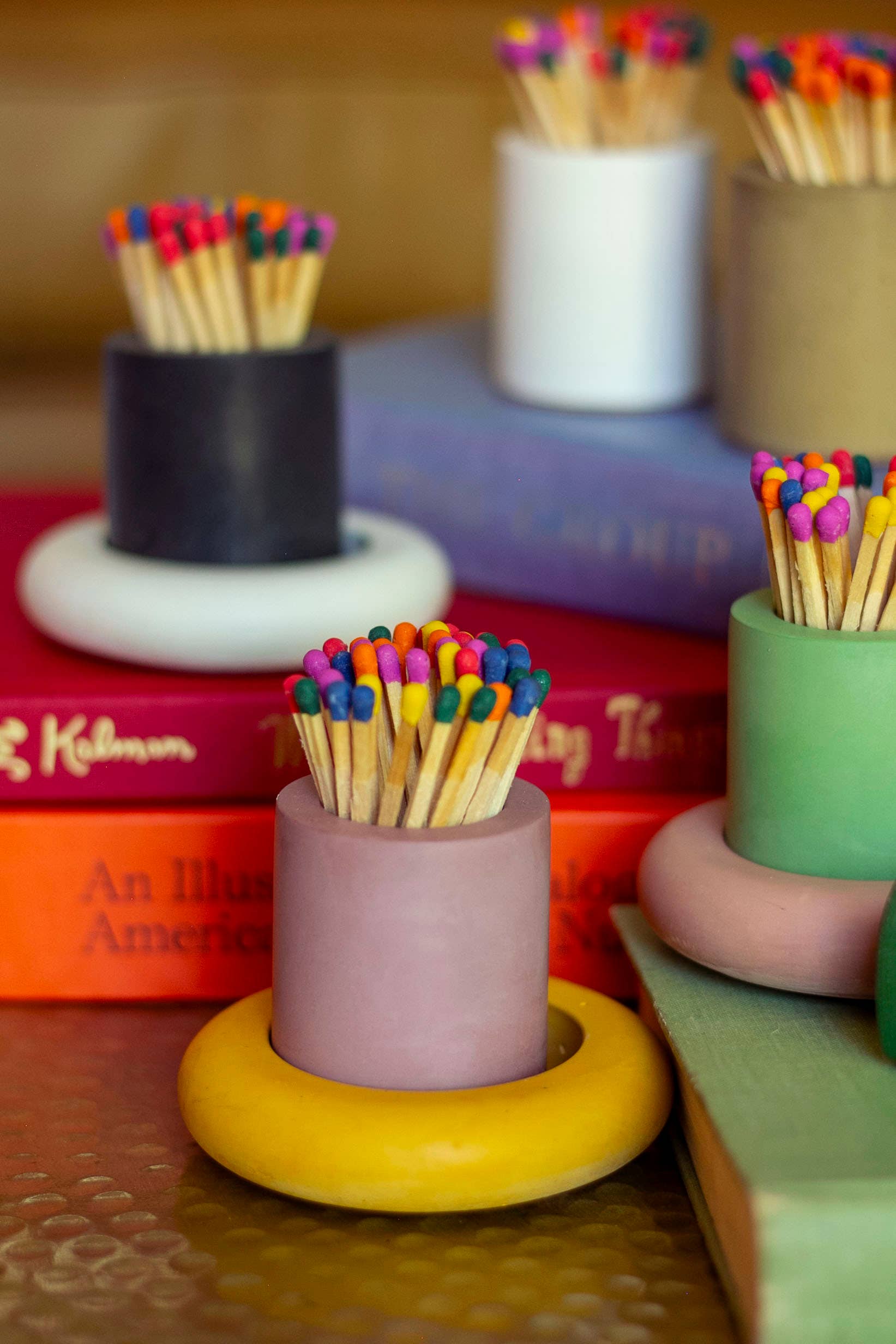 Tenn Prairie – wholesale Match holder – Cylinder Match Holder – Concrete Design with 3-Inch Safety Matches7