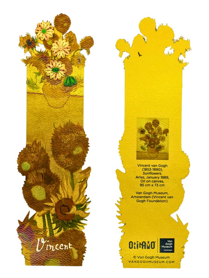 BOOKMARK VAN GOGH SUNFLOWERS QUILLING ORIGAMO for wholesale by Notes & Queries, Inc.