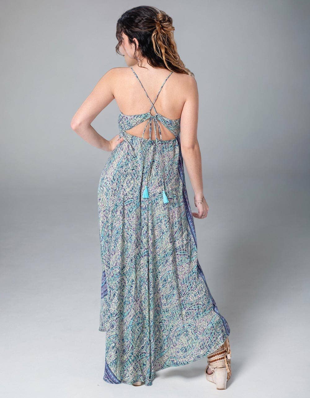 Blue KM2023C - Chic Hippie Long Dress for wholesale on Faire1