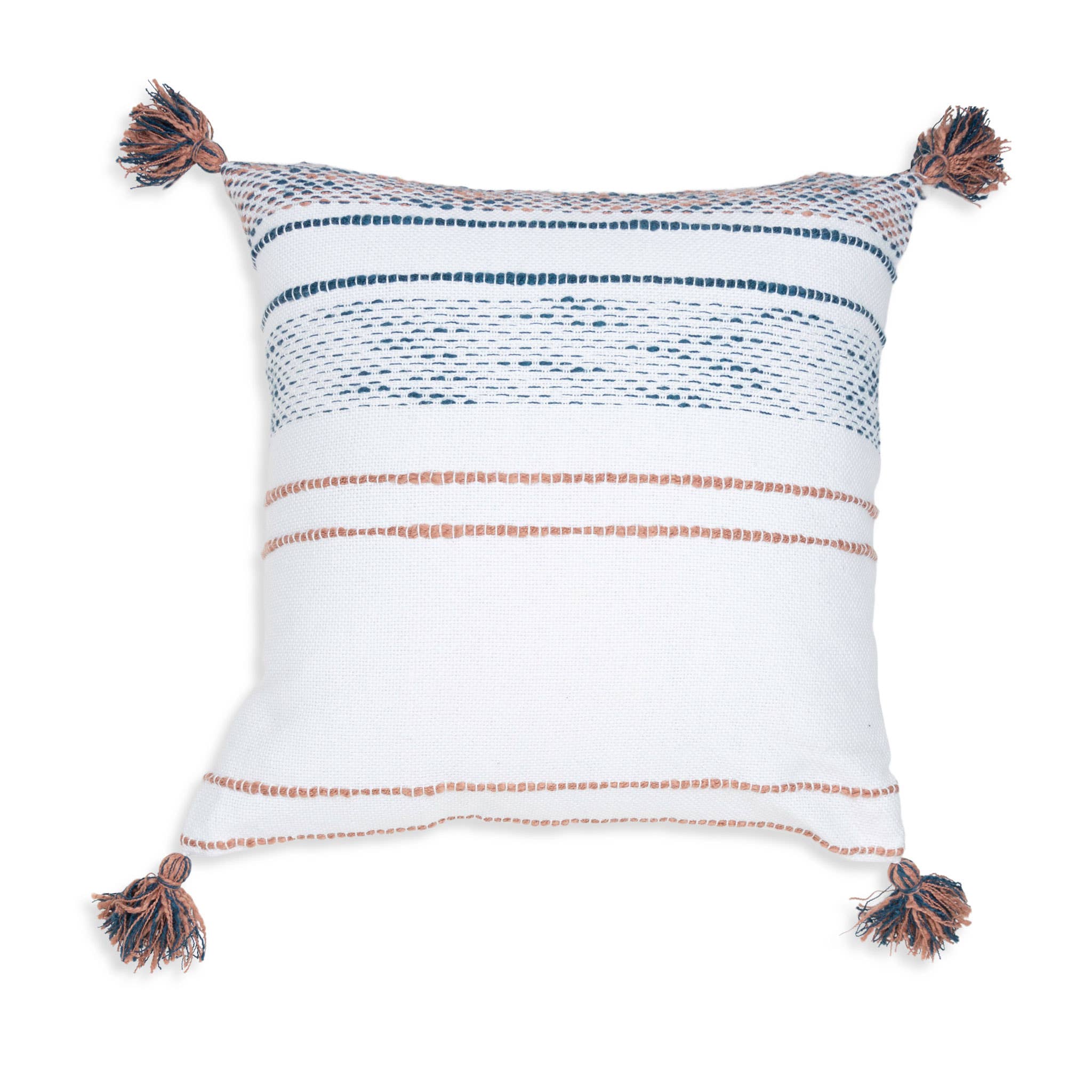Elsie & Zoey - Wholesale Throw/Decorative Pillow - Tylanne 18X18" Handwoven Striped Indoor/Outdoor Throw Pillow1