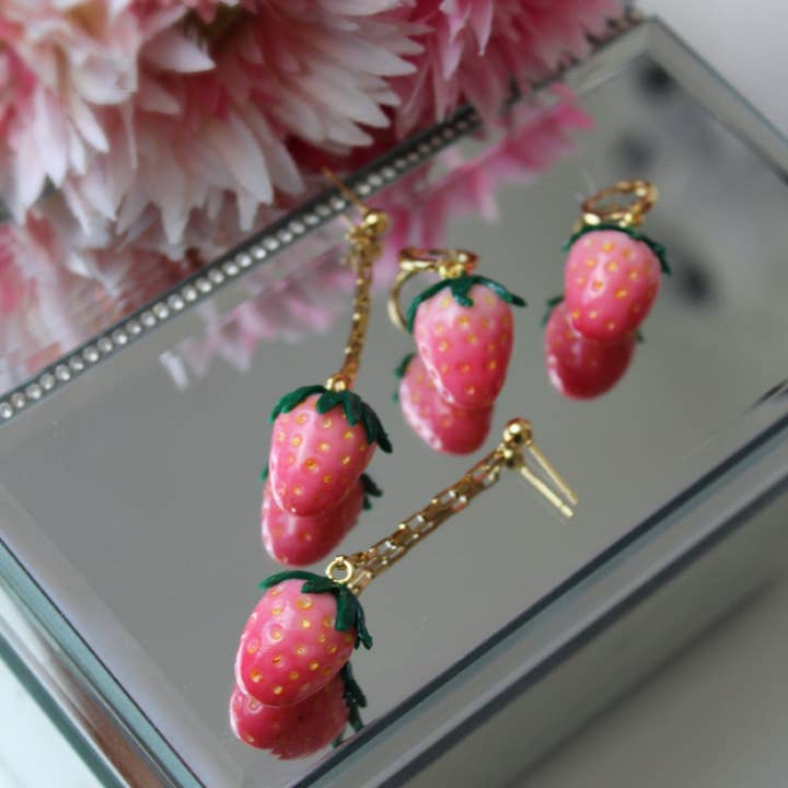 Studio Niani - Wholesale Dangle Earrings - Strawberry Earrings, Dangle Earrings, Valentine's Day Gift5