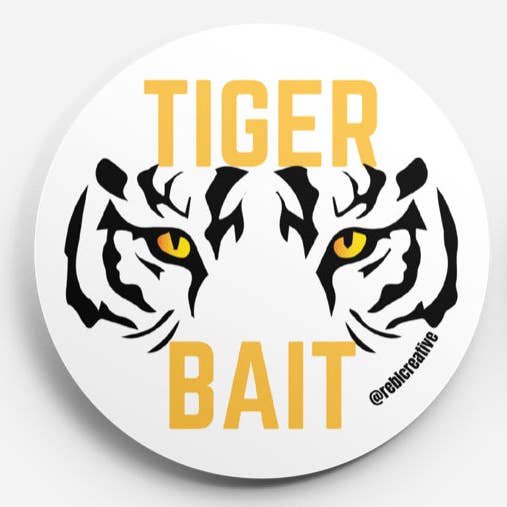 REBL Creative - Wholesale Lapel Pin/Button - Tiger Bait - White - Game Day Button