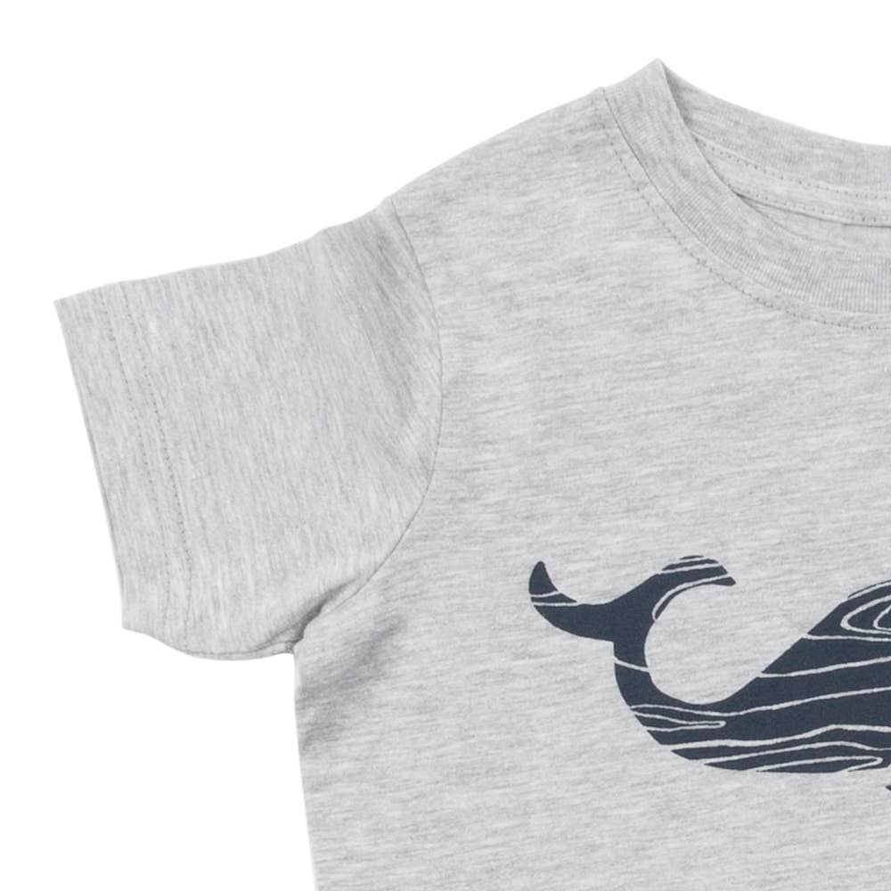 Cinder + Salt - Wholesale Screen Printed T-Shirt - Kids - Toddler Wood Grain Whale Tee2